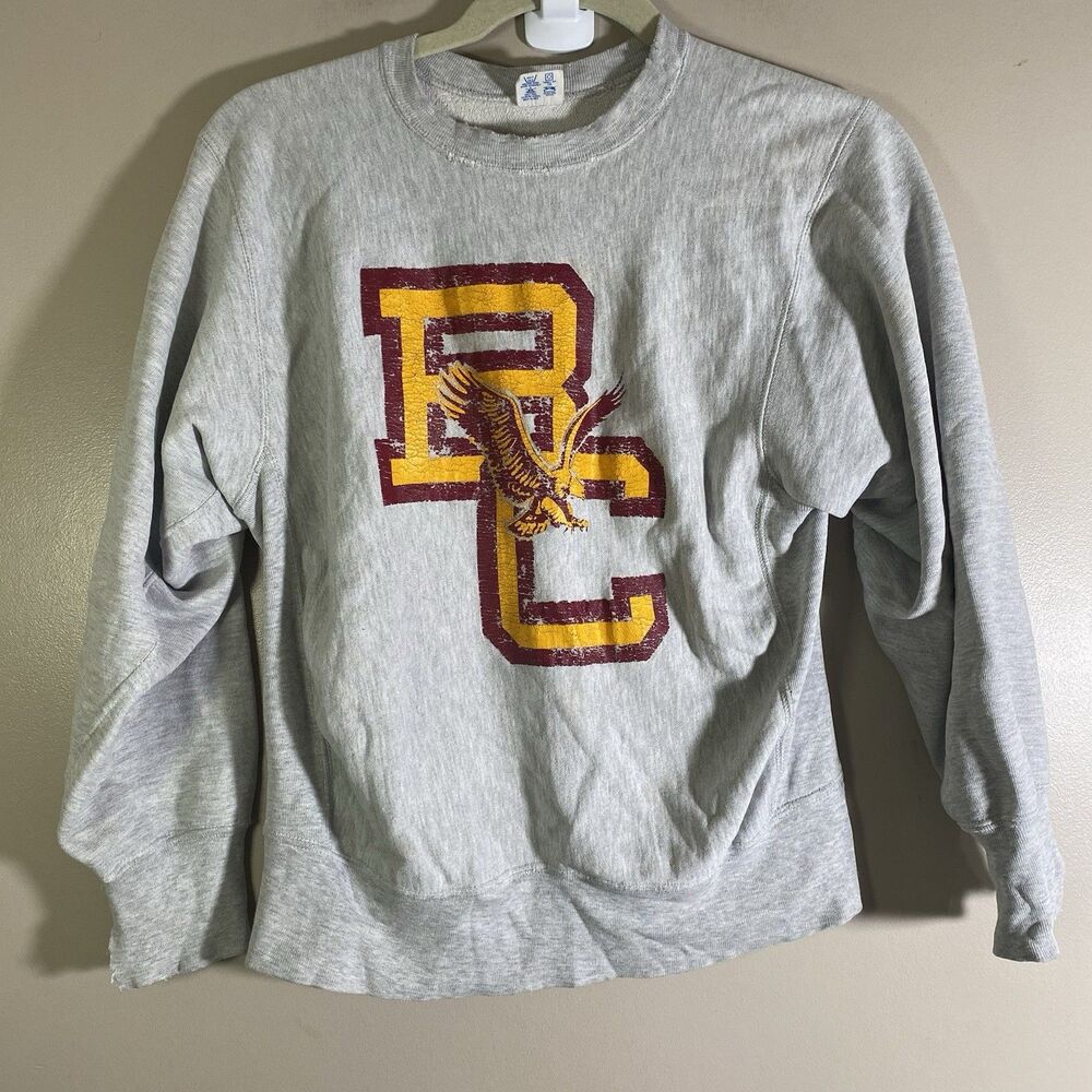 VTG 90's Boston College Eagles Sweatshirt Champion Reverse Weave USA Women XL